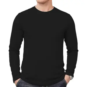 Mens Long Sleeve Shirt - Soft Casual Full Sleeves Crew Neck T Shirts for Men