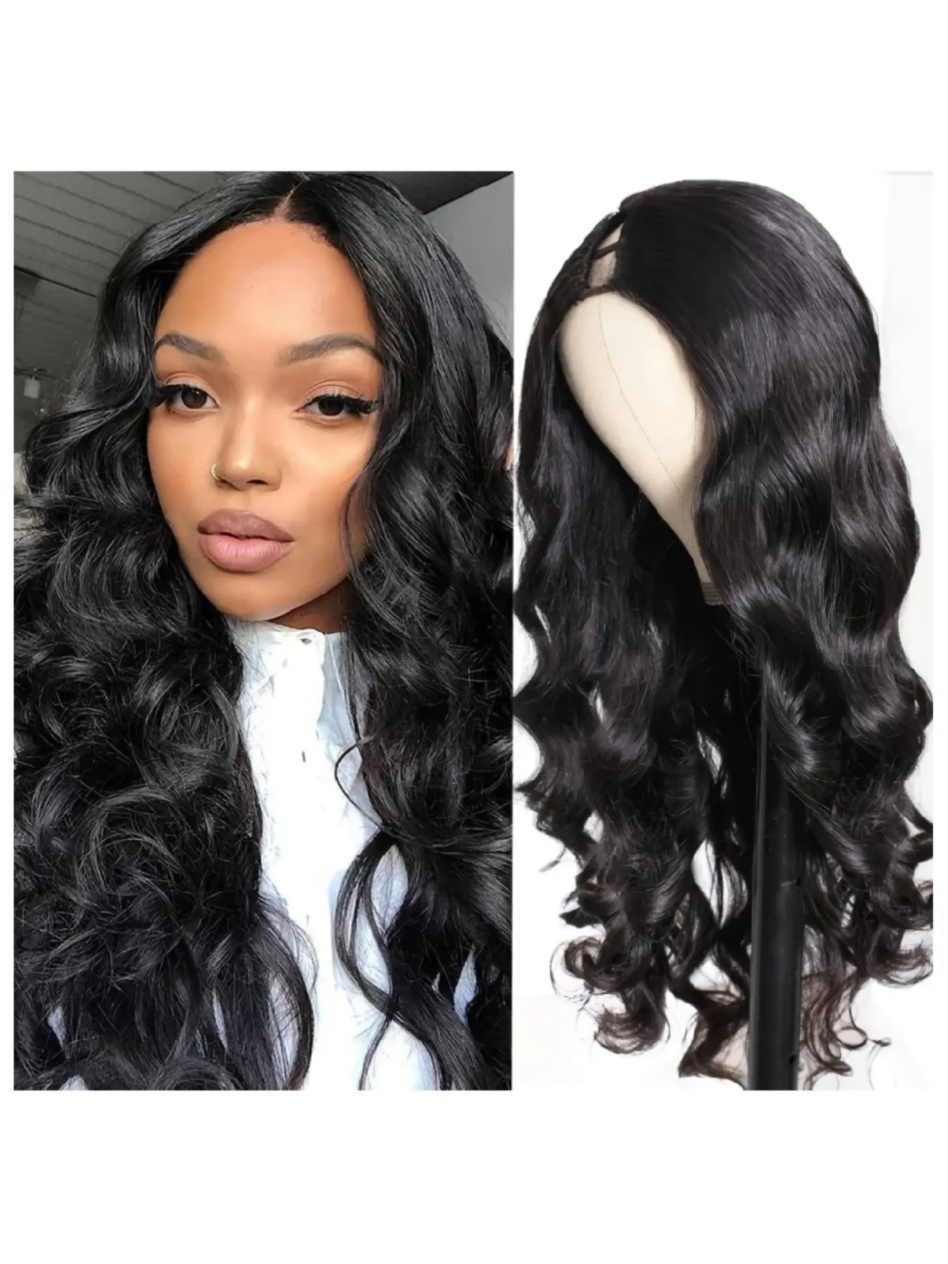 Human Hair V Part Wigs for Women, Featuring a Body Wave Style, No Glue Required, Beginner-Friendly, with a Density of 180%, Machine-Made, And in a Natural Color, Glueless Hd Wigs
