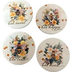Bee Ceramic Coaster Set