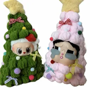 Handmade Crocket Doll Clothes Christmas Outfit with Santa Suits & Reindeer Sweaters Soft Fabric for Labubu/crybaby/twinkle twinkle