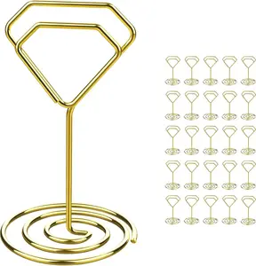 Table Number Holders 26Pcs Elegant Place Card Holders, Picture Holder Tables, Small Card Holder Number Stands, Card Holder Stand photo holders Tables Centerpieces, Wedding Reception Bridal Shower Birthday (Gold)