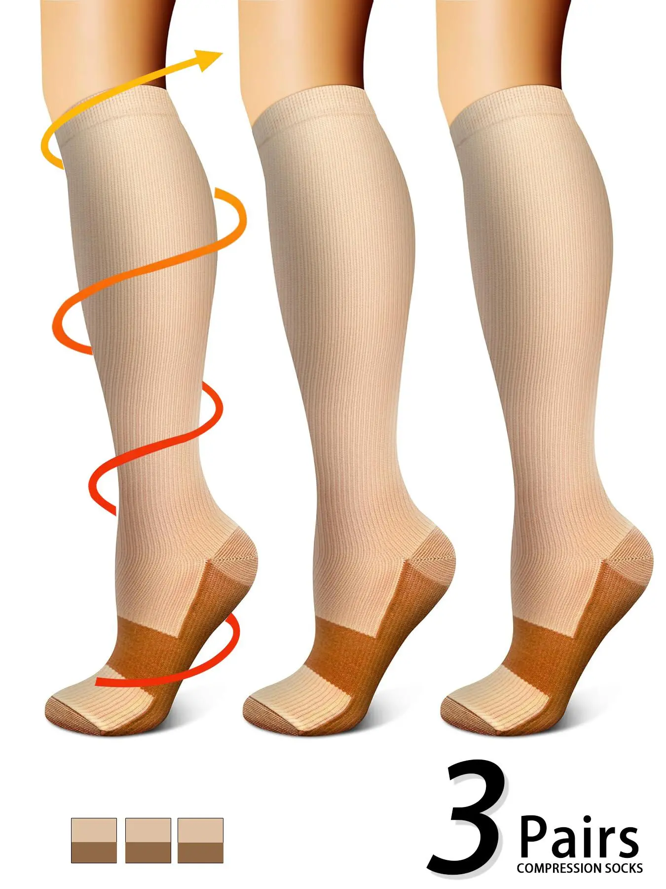 Skin brown splicing three-piece set