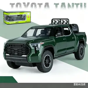1:24 Pickup Simulation Alloy Off-road Vehicle Front Wheel Steering Sound and Light Children's Toy Car Model