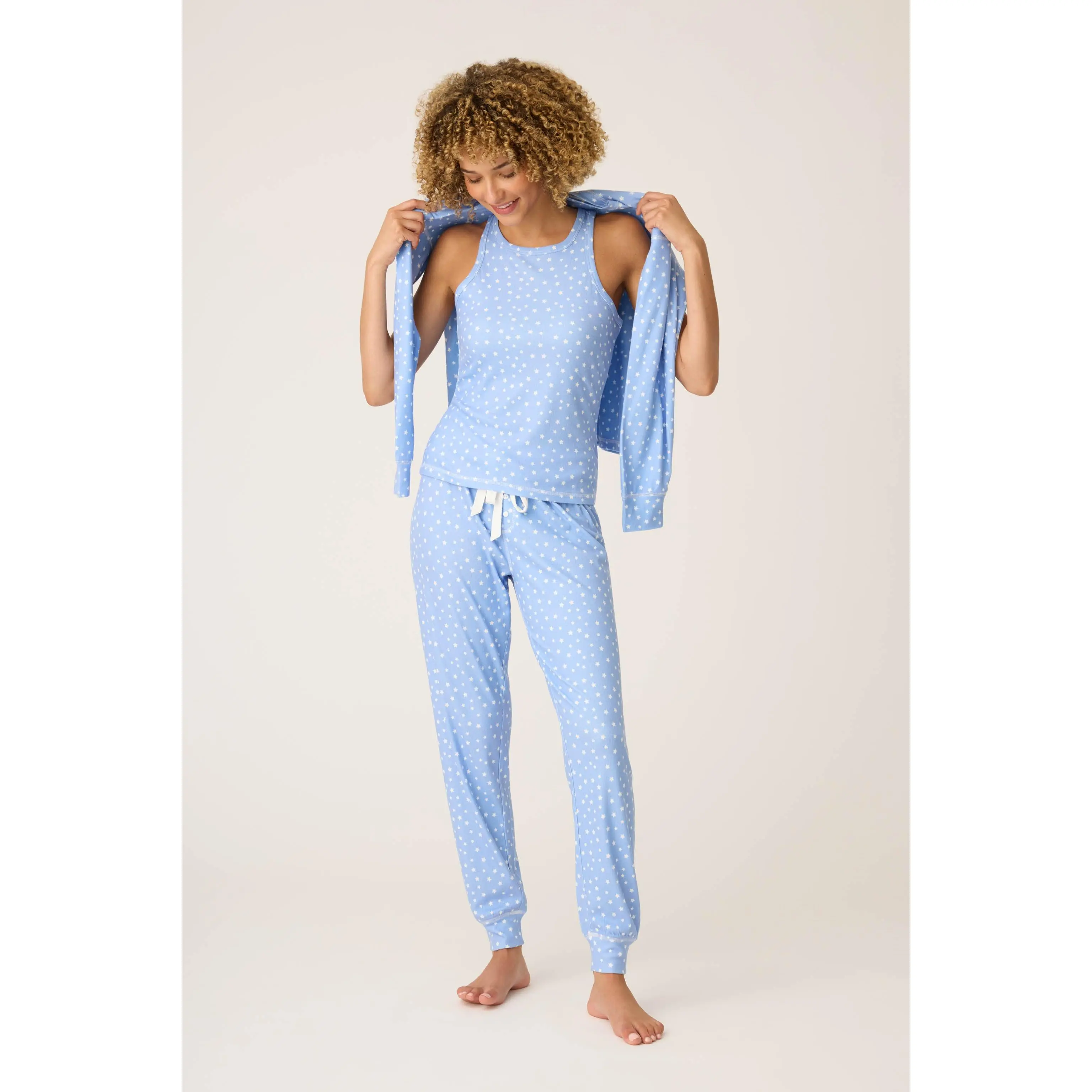 Pointelle Essentials Ditsy Star 4-Piece Loungewear Set