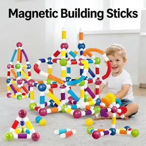 Versatile Retractable Magnetic Stick Toy, a Puzzle Early Education Building Block Gift for Kids and Toddlers