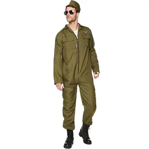 Flight Suit - Aviator - Pilot - Green - Costume - Men - 2 Sizes