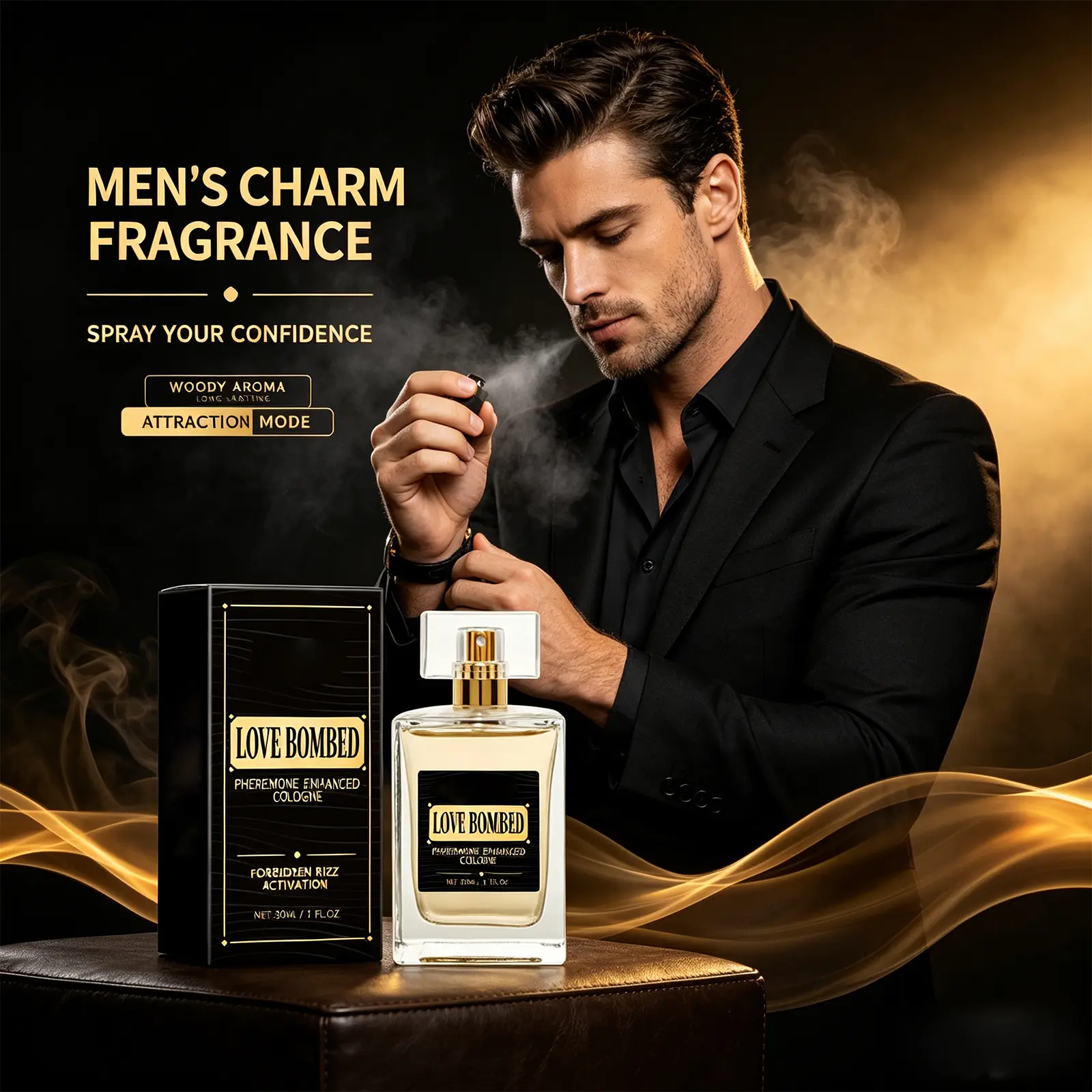 Men's Refreshing Lemon Citrusy Cologne - Pheromones Infused EDC - Long-Lasting Fresh Fragrance for Date Prep, 1oz/30ml