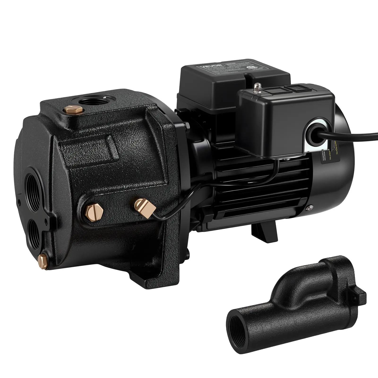 【DealsForYouDays】VEVOR 1 HP Cast Iron Shallow Well Jet Pump, 115/230V Dual Voltage Flexibility, 1400 GPH, 164 ft High Head Lift, Automatic Pressure Switch, Cast Iron Durability, Hassle-Free Installation, for Garden Irrigation & Emergency Water Supply