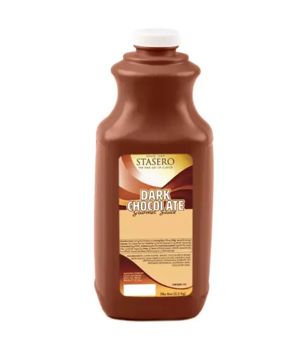 Stasero Dark Chocolate Sauce 5lbs 8oz 2.5 Kg Rich Intense Flavor Creamy Chocolaty Ideal for Coffee Drinks Milkshakes Dessert Toppings