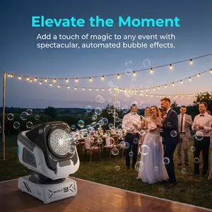 Upgrade Version Bubble Machine Remote Control Automatic Rotation RGB Colorful Lights 1800mah Fast Charging Gift 100ML Concentrate Liquid