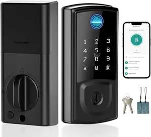 Smart Door Lock,Keyless Entry Door Lock for Front Door,Security Smart Deadbolt with Touchscreen Keypad,App Remote Control Fingerprint