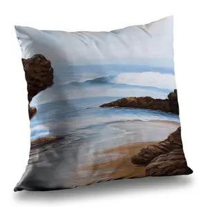 360 Stand Marine Poly Twill Decorative Throw Pillow - 14x14 in., Rocks & Seaside Themed, Bedroom Cushions, Home Decor Accent (Model C1PT1414GBG126)
