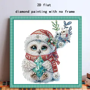 Cute Owl Diamond Painting DIY Kit, Beginner-Friendly Mosaic Gem Art, Creative Wall Decor, Unique Room Decoration, 30x30cm Unframed