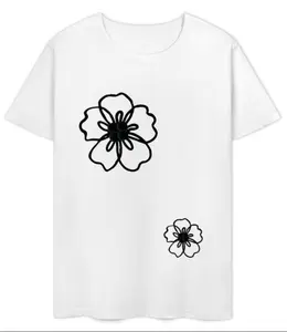 Fashionable letter and anime print women's round-neck pure cotton T-shirt, simple design, comfortable and breathable, suitable for everyday casual wear, showcasing a natural and elegant style, a must-have for summer parties, local delivery oversized