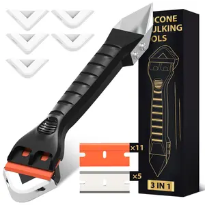 Silicone Caulking Tool Caulk Remover 3 in 1 - Black Friday Upgraded Grout Removal Tool Kit Smooth Caulk for Bathroom Tub Shower Window Floor Glue Trowel Paint Scraper Stocking Stuffers Tools Gifts for Men Wome Christmas gifts