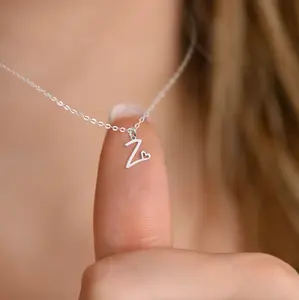 TEWIKY Best Gift For Mother' s Day Silver Layered Heart-Shaped Irregular Letter Necklace Dainty Simple Pendant with Elegant Hypoallergenic Jewelry Party Daily Wear For Women Fashion Items Holiday gifts