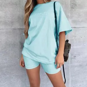 Woman Letters Tracksuit Set Elastic Waist Outfits Women's Two Pieces Travel