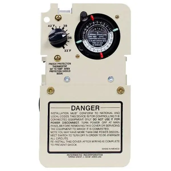 Intermatic PF1102MT Single-Circuit Freeze Protection Mechanical Timer Mechanism for Pool/Spa Equipment, 1.54 lbs, Adjustable Setpoint, Ideal for Cold Climates