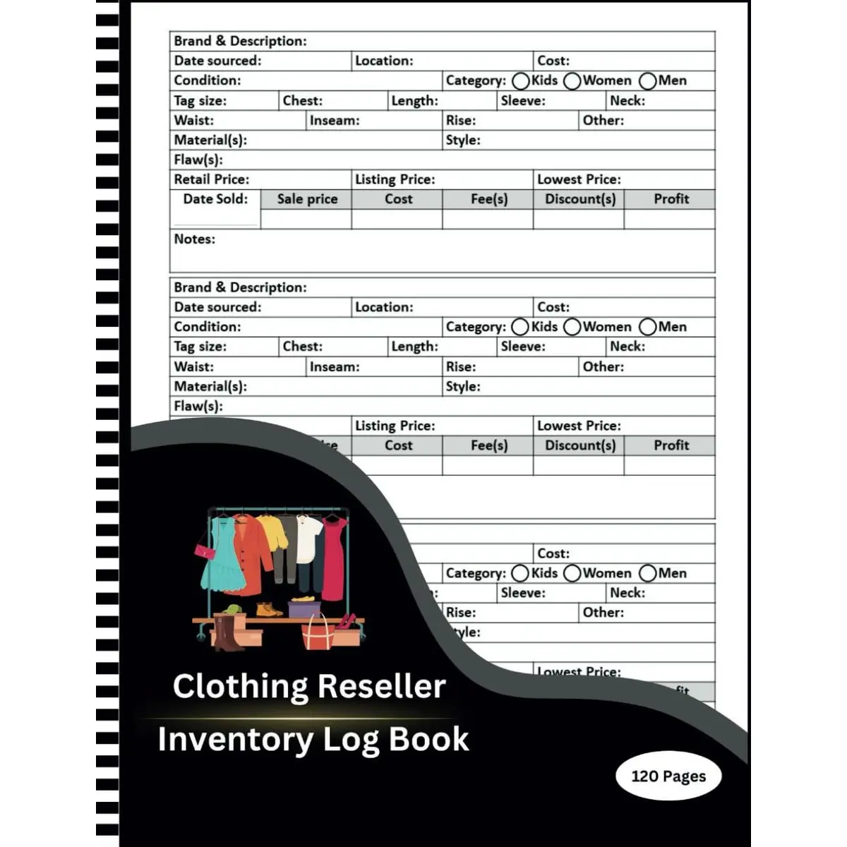 Clothing Reseller Inventory Log Book: Small Business Online Clothing Resellers Notebook , and keep track of inventory, sales, purchases, profit , Stay ... , Fashion Clothing Resellers Stock planner Paperback – June 17, 2024