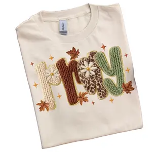 DTF Transfer Full Color - Fall - Pray - Faux Yarn DTF - Fall - Sweater Season - Ready to Press