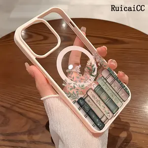 Premium Magnetic Phone Cases for iPhone11/12/13/14/15/16//17/Air/promax/Plus  Floral Bookshelf y2k cased MagSafe Ready, Anti-Fall, Springtok and Ultra-Thin Design | Perfect for Everyday Use Screen Protector Resistance