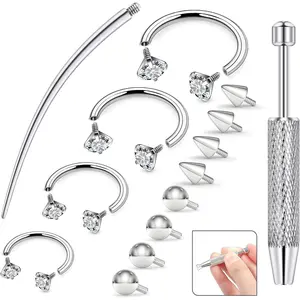 16g Septum Rings Internally Threaded Surgical Steel Septum Jewelry Lip Rings Hoop Labret Jewelry Horseshoe Earrings Daith Piercing Jewelry for Women Men 6mm 8mm 10mm 12mm Silver Gold