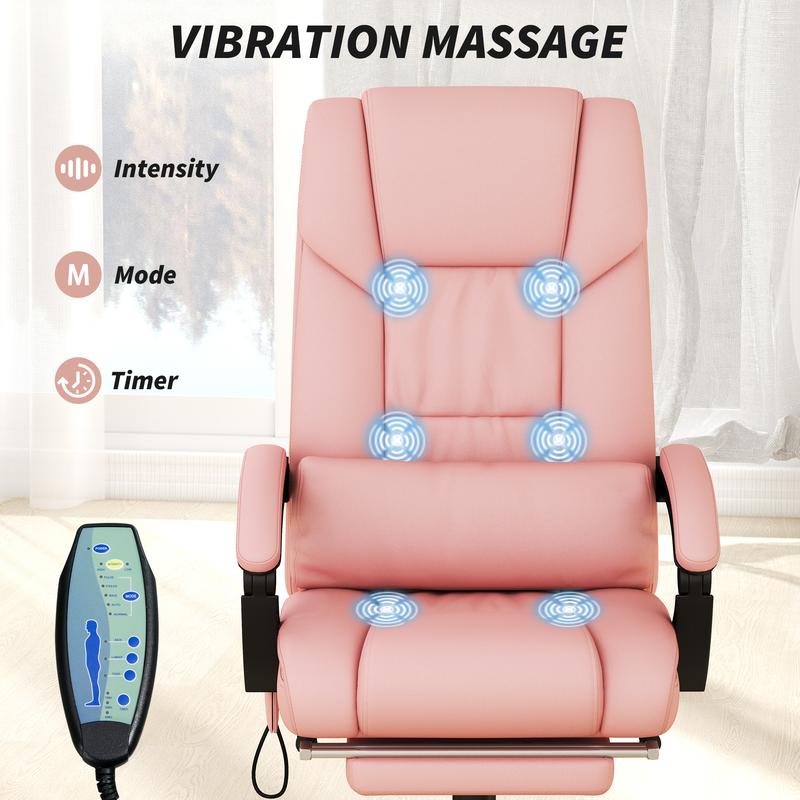 Vinsetto Vibrating Massage Office Chair, High Back Computer Chair with Footrest, Adjustable Height, Faux Leather Desk Chair Vinsetto Vibrating Massage Office Chair, High Back Computer Chair with Footrest, Adjustable Height, Faux Leather Desk Chair