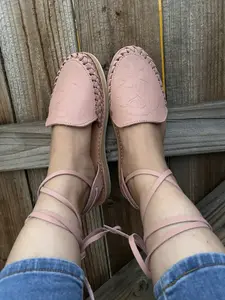 Lace Up Huaraches Dusty Rose Pink Footwear Shoe Sandal Women Girl Summer Comfort Walking Shoes