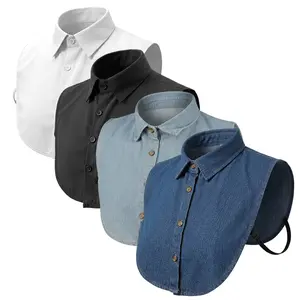 4 Pcs Fake Collar Detachable Dickey Collar Faux False Collar Half False Shirt Collars Tops for Women Graduation Daily