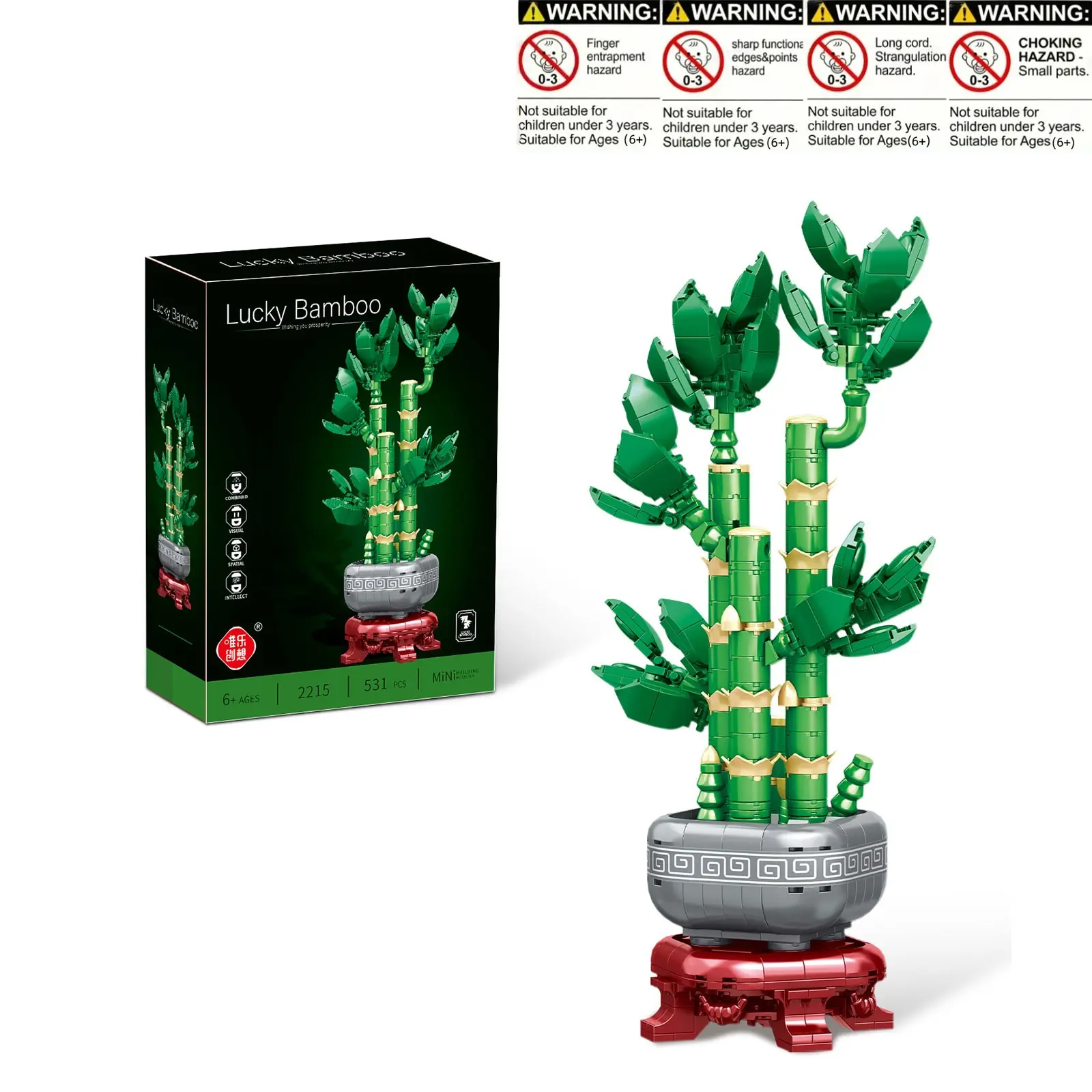 531pcs Lucky Bamboo Stem Building Blocks Set, Building Module Set, Building Blocks Model, Creative Home Decor, Fun Plant Kit for DIY Lovers, Perfect Gift for Birthdays and Festivals