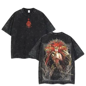 Retro Limited Vintage Malenia - Blade of Miquella Elden Ring Collection Game   Tee Game Acid  Lightweight TSHIRT, Menswear Top