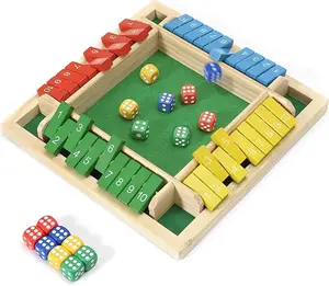 Closed Box Dice Game for 1-4 Players Wooden Desktop Game with 8 Dice Perfect for Kids and Adults Ideal for Family Game Night Home Parties or Bar Use