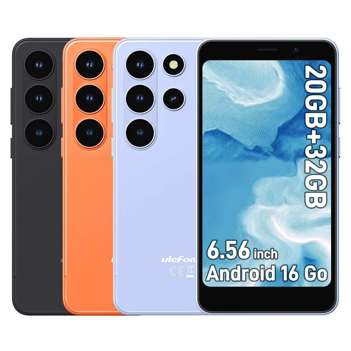 Ulefone Note 22 Unlocked Mobile Cellphone, 5" Compact Android 16 Go 4G Device with 20GB(3GB+17GB virtual) RAM, 32GB ROM, 2TB Expandable Storage, Removable 3000mAh Battery, Dual SIM, Face Unlock, USB-C, Unisoc T7100, 1-Year Coverage