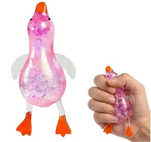 Cute Duck Squishy Sugar Stress Ball, Glitter Soft Duck Squishy Fidget Stress Balls Ultra Soft Moldable Slow Rise Ducks Stress for Anxiety Relief (Pink)