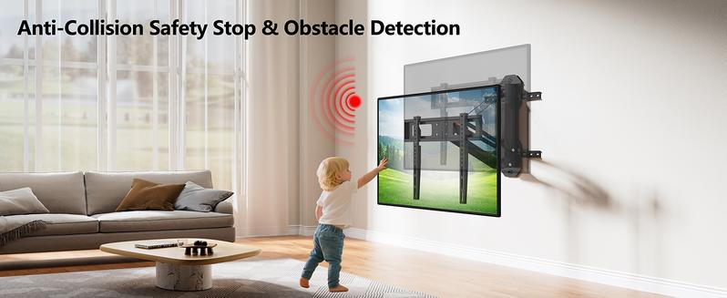 FORGING MOUNT Motorized Fireplace TV Wall Mount with Remote, Electric Full Motion TV Mount for 32″-85″ Flat/Curved TVs up to 88 lbs, Flip Pull Down TV Bracket for Flat Roof, Max VESA 600x400mm