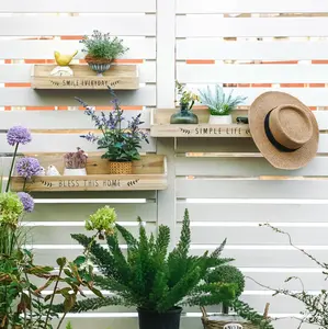 3-pack wall display floating shelves, Wooden wall decoration shelves, solid wood mounting storage racks for living room, bedroom, bathroom deco