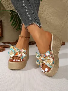 Women's Summer Fashion Wedge Platform Sandals Bohemian Style Height Increasing Slides 2026 New Outdoor Commuting Beach Shoes