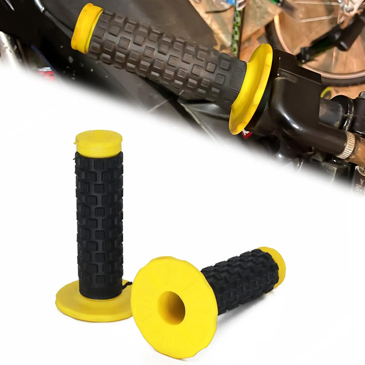 2pcs 7/8" Universal Motorcycle Hand Bar Grips Pillow Grip Anti-Slip Rubber Racing Grip Handlebar Grip Motorbike for Dirt Bike DRZ RMX DJEBEL 400E 400S 400SM 450Z 650SE DR200 250 DRZ125 Motor Parts Accessories
