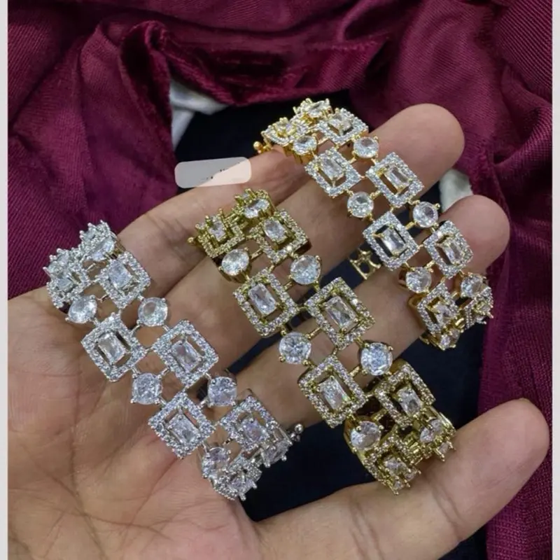 Pooja Bangles American Diamond Designer Bracelets Sparkling American Diamonds for Festive Occasions Rituals Timeless Design Durable Craftsmanship