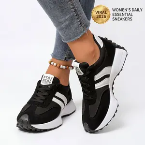 【QUAWUJIE】Women's Casual Platform Sneakers 2026 New Arrival Height Boost Retro Non Slip Comfortable For Ladies Outdoor Sports Skate Daily Wear