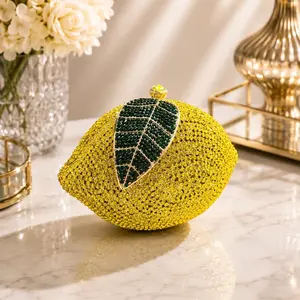 Citron Lux Crystal Lemon Clutch Bag