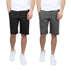 Men's 2-Pack 5-Pocket Flat-Front Slim-Fit Stretch Chino Shorts Casual Classic