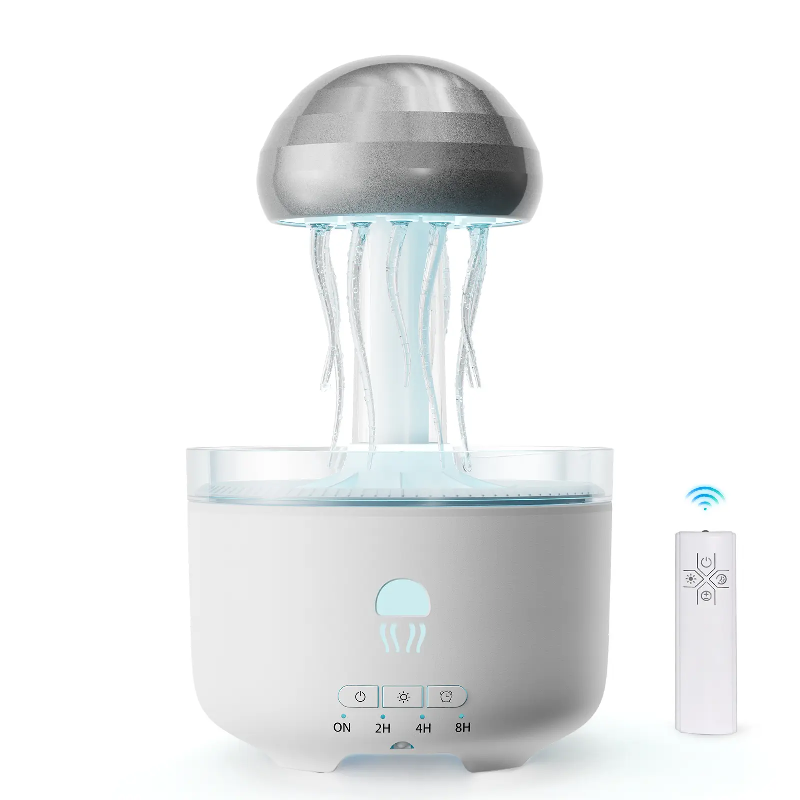 300ML Jellyfish Essential Oil Diffuser, Humidifiers for Bedroom with Remote Control, Home Fragrance Aroma Diffuser, with 7 LED Color Changing Light and Auto-Off Switch-(Black)