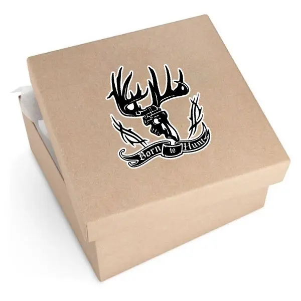 Born to Hunt Sticker, Deer Antler Gun Decal, Hunting Vinyl Sticker for Truck Car Window
