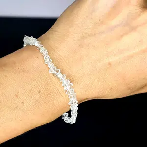 Handmade Herkimer Crystal Strech Bracelet for Emotional and Physical Well-being
