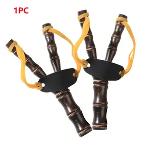 1PC bamboo slingshot outdoor slingshot shooting toy non lethal wooden bow
