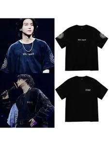 Fashion T-shirt Kpop Suga Agust D D-DAY Printed T-shirt Men's and Women's Casual Sports Short sleeved Top