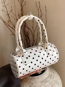 Women's Polka Dot Pattern Crossbody Bag, PU Leather Shoulder Bag for Daily Used, Daily Commuting Bag, Fashion Crossbody Handbag