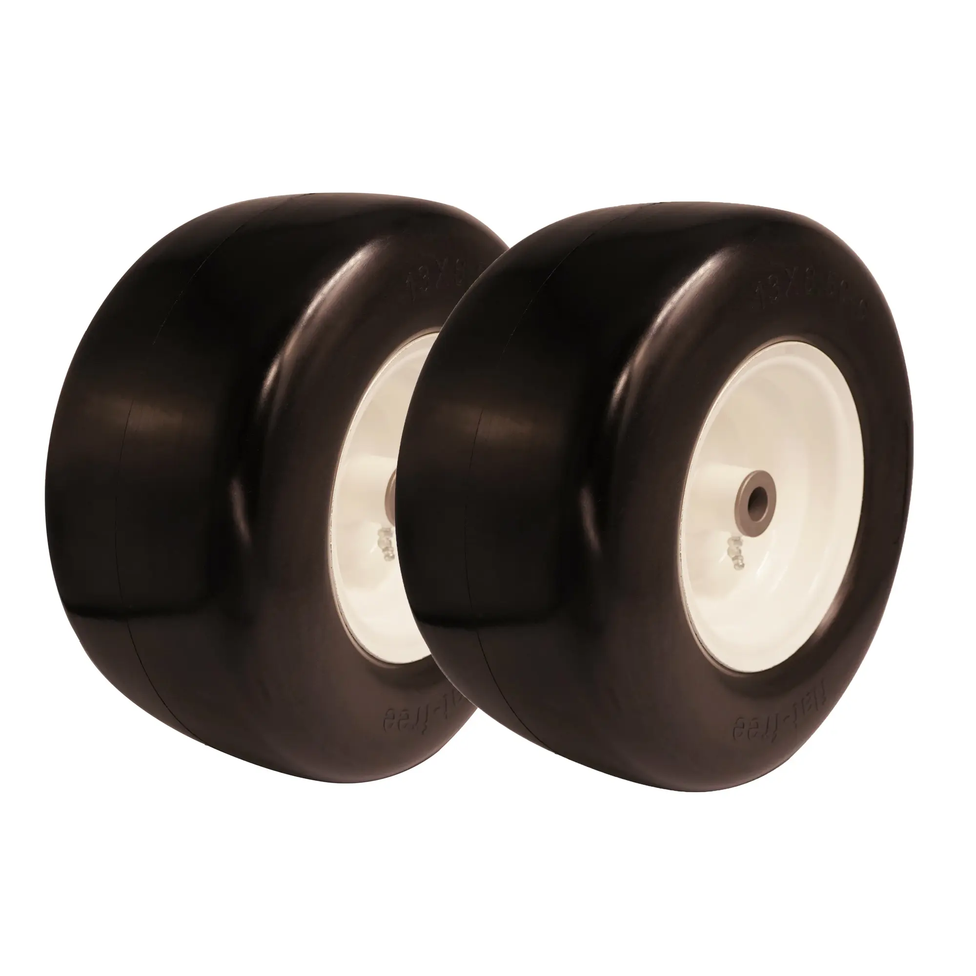 13x5.00-6 Flat Free Zero Turn Front Tires with 3/4 5/8 & 1/2 inch Bearings, 3.25” - 6” Center Hub Flat Free Tire and Wheel Assembly for Zero Turn Lawn Mower, Universal Fit Garden Tractor Tire 13x5x6
