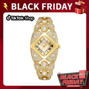Women's Luxury Watch Rhombic Square Rhinestone Bracelet Roman Numerals Dial Quartz 2025 fashion Watch Ladies Dresst Watches for Women comes with a box and is suitable for wearing in any occasion Suitable for Daily Wear